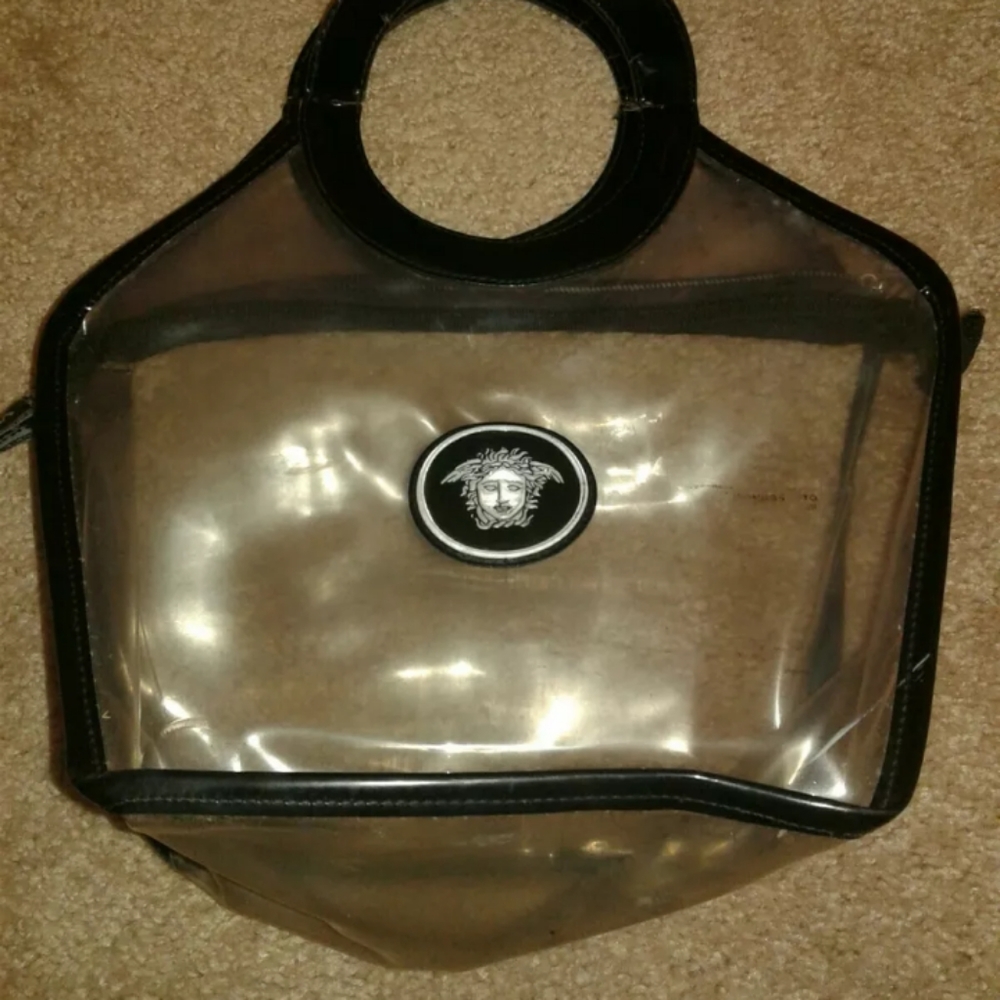 Authentic Versace  Vintage Clear Vinyl Handbag